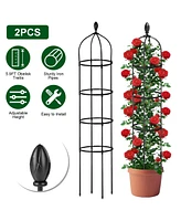 Slickblue 2-Pack Garden Obelisk Trellis Rustproof Tower for Climbing Plants, Flowers & Vegetable Support