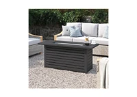 Mondawe 24" H x 54" W Steel Outdoor Fire Pit Table with Lid