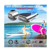 SereneLife Free-Flow Inflatable Stand-Up Paddle-Board (Sup), 10.5 ft.