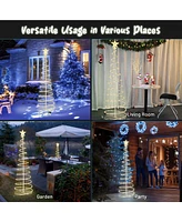 Yescom Twinkle 6Ft Spiral Christmas Tree Light 182 LEDs 8Models Outdoor Patio Yard Holiday Party Decor Warm White 5Pcs