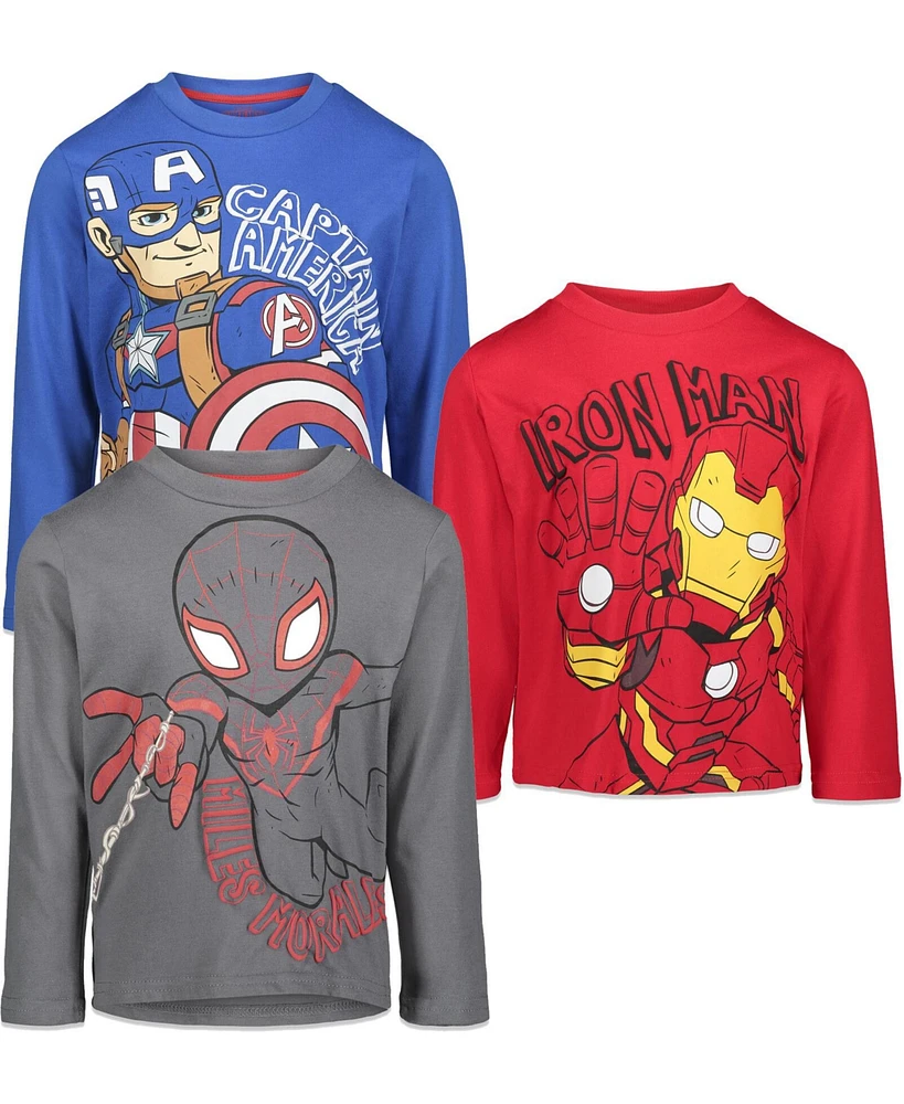 Marvel Boys Avengers 3 Pack Long Sleeve T-Shirts