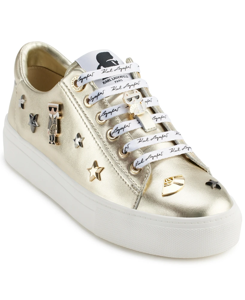 Karl Lagerfeld Paris Women's Cate Fan Lace-Up Sneakers