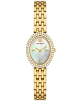 Tory Burch Women's The Oval Gold-Tone Stainless Steel Bracelet Watch 28mm