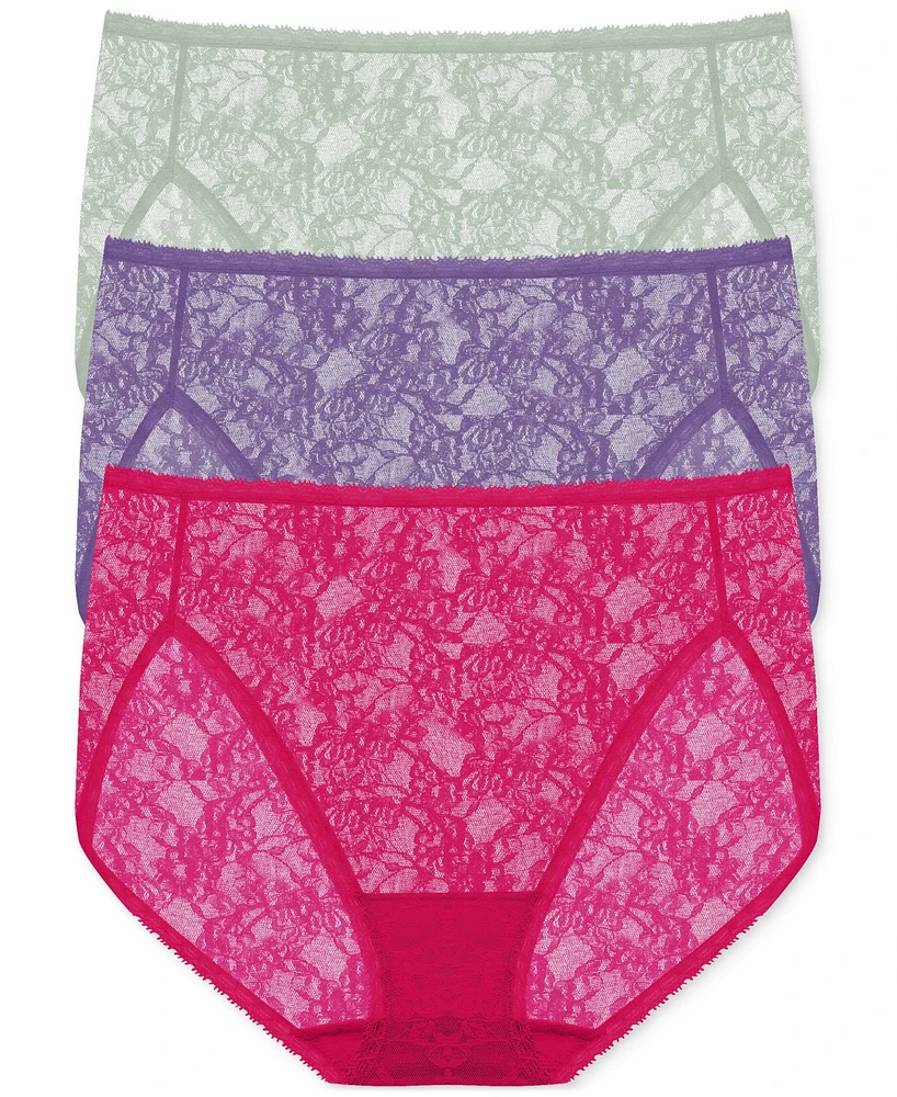 Natori Women's Bliss Allure One Lace French Cut 3-Pack Panty 772303MP