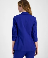 Bar Iii Women's Ruched-Sleeve Open-Front Blazer, Created for Macy's