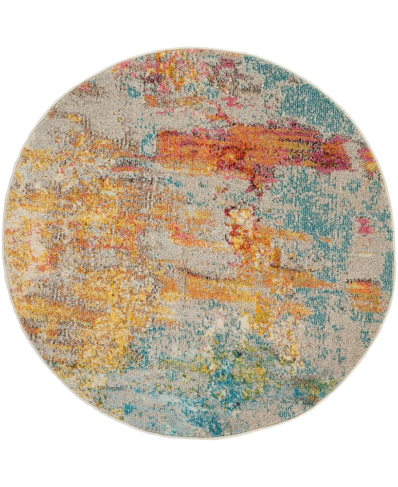 Nourison Home Celestial CES02 5'3"x5'3" Round Area Rug