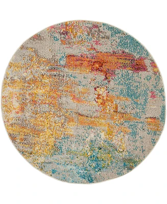 Nourison Home Celestial CES02 5'3"x5'3" Round Area Rug