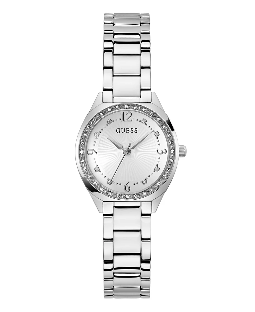 Guess Women's Analog Silver-Tone Stainless Steel Watch 30mm