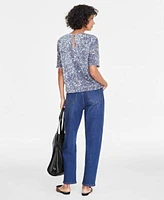 On 34th Womens Velvet T Shirt Barrel Leg Jeans Solid Tote Layered Necklace Buckled Mules Created For Macys