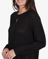 Ruby Rd. Petite Diamond Detail Sequin Knit Top