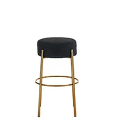 Slickblue Set of 2 Contemporary 30" Tall Round High Bar Stools - Upholstered Dining Stools for Kitchen & Cafe