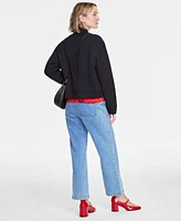 On 34th Womens Bomber Jacket Tank Top Jeans Crossbody Pumps Hoop Earrings Created For Macys