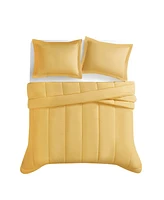 Brooklyn Loom Solid Cotton Percale -Pc. Comforter Set