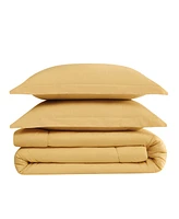 Brooklyn Loom Solid Cotton Percale -Pc. Comforter Set