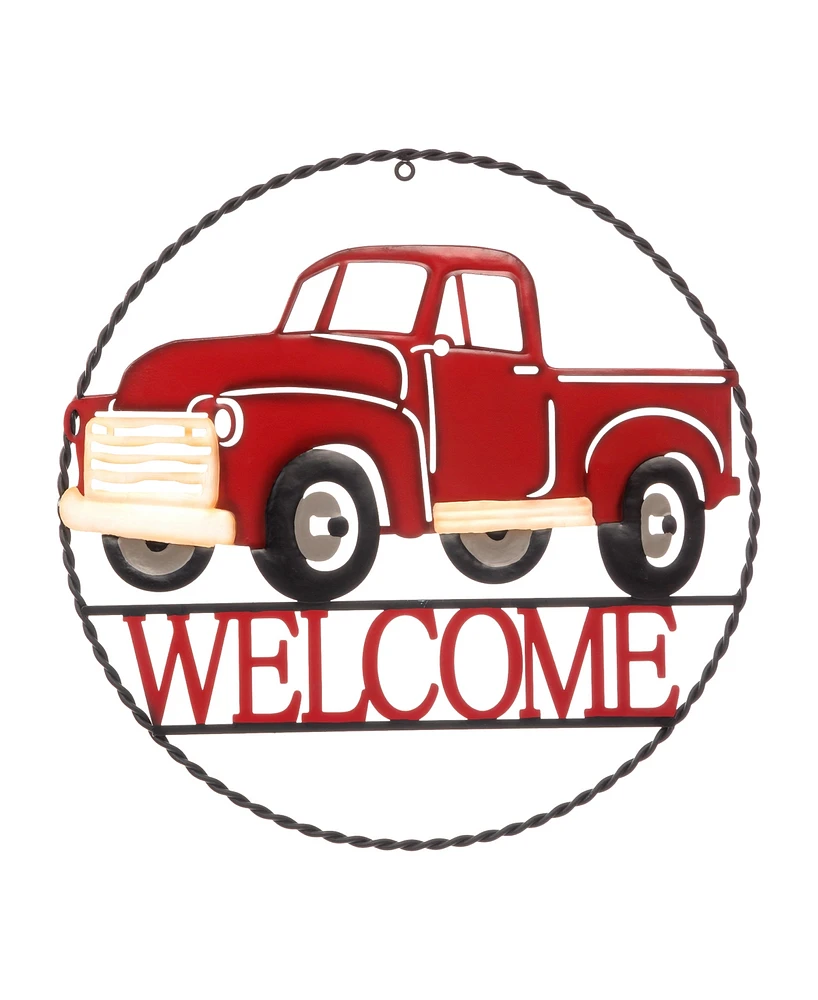 Glitzhome 20"D Outdoor Truck Welcome Wall Decor