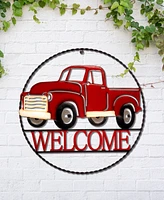 Glitzhome 20"D Outdoor Truck Welcome Wall Decor