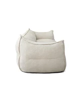 Maison Boucle Upholstered Teddy Fabric Bean Bag Loveseat Sofa-Maison