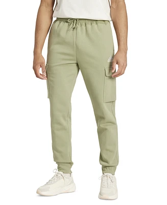 adidas Men's Essentials Regular Tapered-Fit Fleece Cargo Joggers