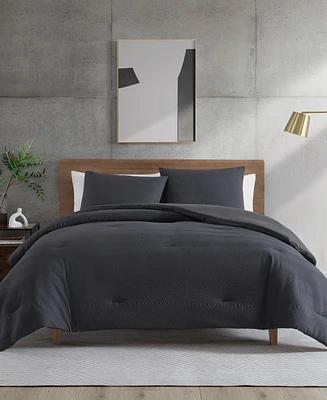 Closeout! Kenneth Cole New York Crosswalk Herringbone Embossed 3-Pc. Duvet Cover Set, King