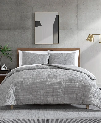 Kenneth Cole New York Serenity Wavy Lines Embossed 3-Pc. Duvet Cover Set