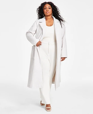 Nina Parker Trendy Plus Belted Trench Coat