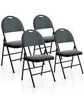 Costway Pack Folding Chairs Portable Padded Office Kitchen Dining Chairs