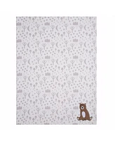 Bedtime Originals Sleepytime Bear White/Brown Soft Fleece Baby Blanket