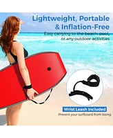 Costway 41" Lightweight Body Board with Eps Core Xpe Deck Hdpe Bottom Crescent Tail