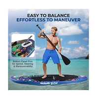 SereneLife Rising Flow Stand-Up Paddle-Board (Sup) with Waterproof Mobile Phone Case, 10'6"