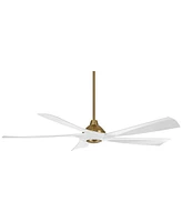 Possini Euro Design 60" Possini Eloquent White and Brass Damp Led Remote Ceiling Fan