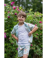 Bluey Toddler Boys Hawaiian Button Down Shirt and Shorts