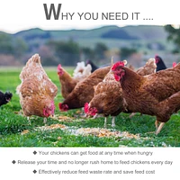 30 lbs Capacity Automatic Chicken Poultry Feeder with a Galvanized Steel and Aluminium Build, Weatherproof Design