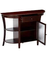 Kings Brand Furniture Kings Brand Walnut Finish Wood Entryway Console Sofa Storage Buffet Table