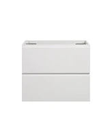 Wall mount cabinet Without basin, white color, with two drawers, Pre-assembled