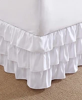 Poppy & Fritz Solid Microfiber White Bedskirt-King