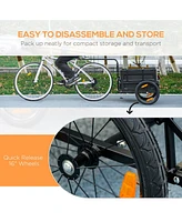 Bike Cargo Trailer, Bicycle Trailer Wagon Cart with Removable Storage Box, Quick Release 16" Wheels and Safe Reflectors, No Bottom