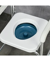 Streamdale Furniture Shower Commode Wheelchair, Padded Seat, 330 lbs., White