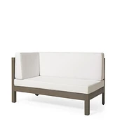 Brava X-Back Corner Bench-l With Coffee Table, White