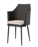 Stylish Outdoor Dining Chairs With Durable Faux Wood Legs And Water-Resistant Cushions