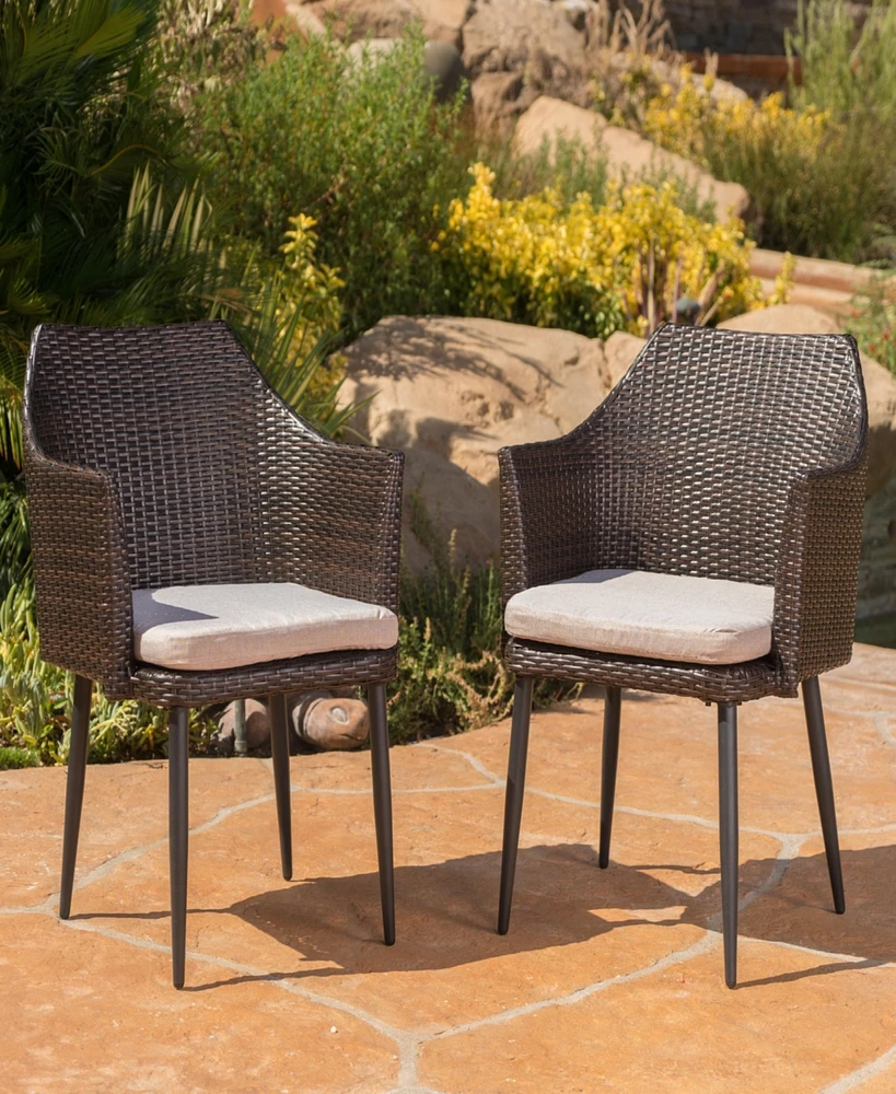 Streamdale Furniture Stylish Outdoor Dining Chairs With Durable Faux Wood Legs And Water-Resistant Cushions