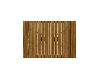 Huntsville Outdoor Foldable 2 Seater Acacia Wood Chat Set With Strapping Belt Accents, Brown And Gray