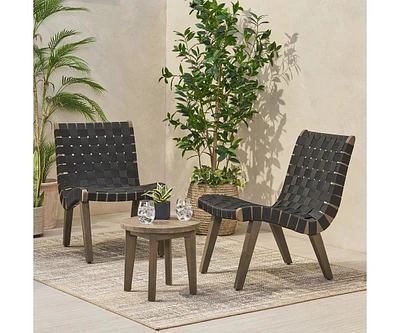 Streamdale Furniture Outdoor 3-Piece Wood Patio Seating Set