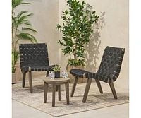 Simplie Fun Outdoor 3-Piece Wood Patio Seating Set