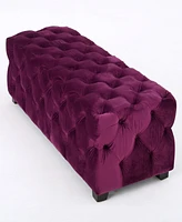 Ottomanmodern Glam: Velvet Button-Tufted Ottoman For Seating, Bench, Or Decor