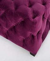 Simplie Fun Ottomanmodern Glam: Velvet Button-Tufted Ottoman For Seating, Bench, Or Decor