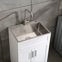 Simplie Fun 24in Stainless Steel Washing Sink w/ Faucet Hoses and Drain Head Only(Update)
