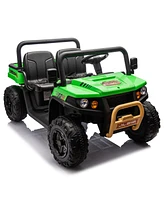 24V Xxxl Kids Ride On Utv W/Parents Remote Control, Two-seater, Automatic tipping bucket, Rear wheel suspension, Slow start, Portable handle