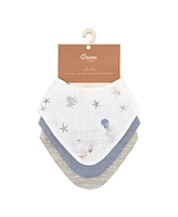 Crane Baby Infants Cove Sea Life Muslin Bib, 3-Pc. Set