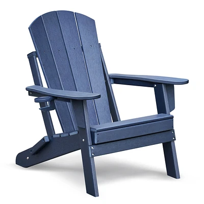 Streamdale Furniture Folding Outdoor Adirondack Chair for Relaxing, Hdpe All-weather Fire Pit Chair, Patio Lawn Chair for Outside Deck Garden Backyard