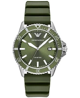 Emporio Armani Men's Sea Explorer Green Silicone Strap Watch 42mm